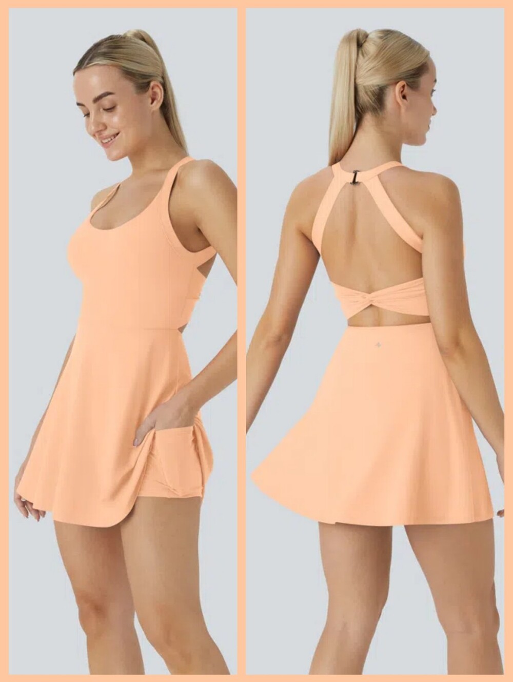 NEW HALARA SoftlyZero Airy Backless InstantCool Easy Peasy Active Dress XS